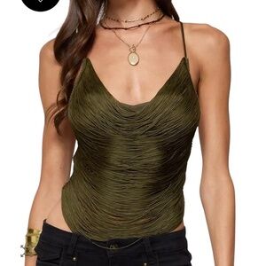 Elenie Fringed Cowl Neck Top